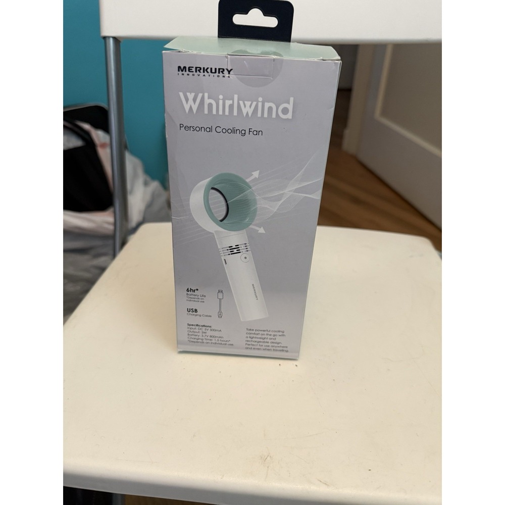 Merkury Innovations Whirlwind‎ Personal Cooling Fan, No Blades, Rechargeable